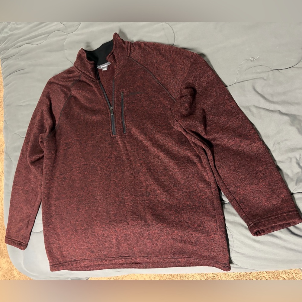Eddie Bauer Men’s Half-Zip Pullover Sweater - Maroon